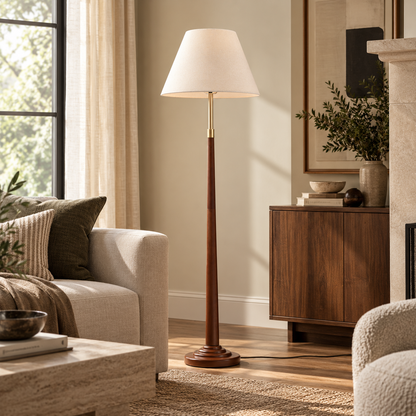 Linden Wood-Tone Floor Lamp