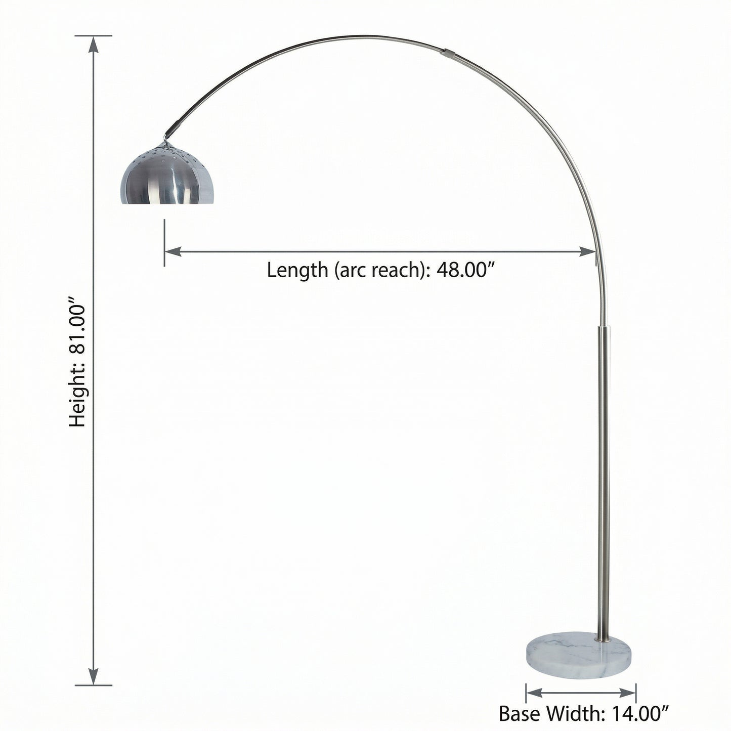 Liora Marble Base Arc Floor Lamp