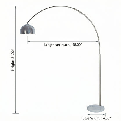 Liora Marble Base Arc Floor Lamp