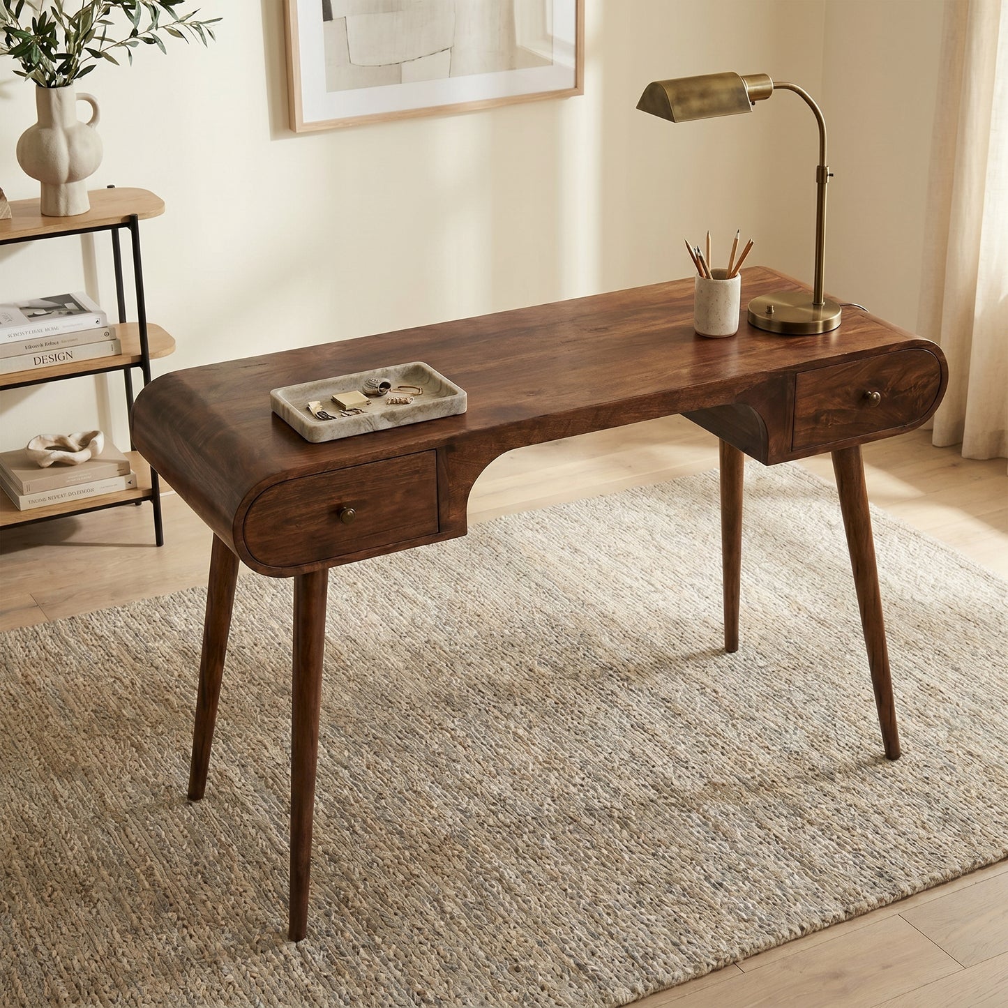 London Arch Mango Wood Writing Desk
