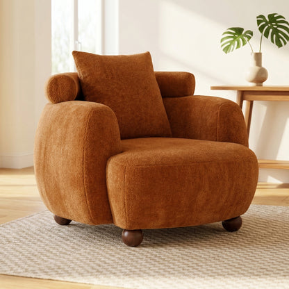 Lunara Bouclé Accent Chair, Tuscan
