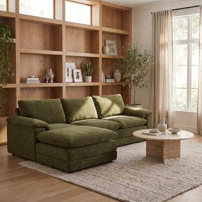 Lunaro Deep Seat Modular Sectional, Green