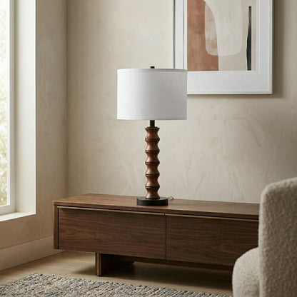 Marcelli Turned Wood Table Lamp