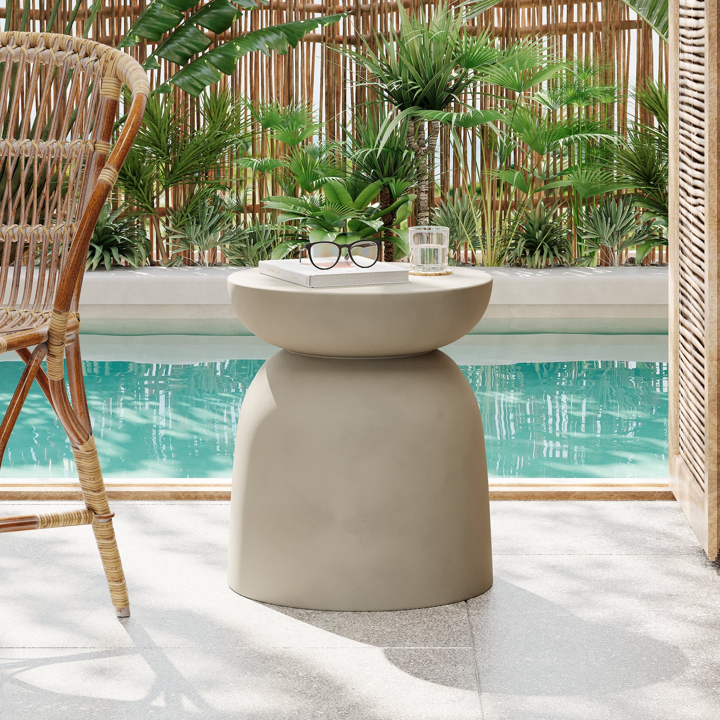 Marek Sculptural Drum Side Table