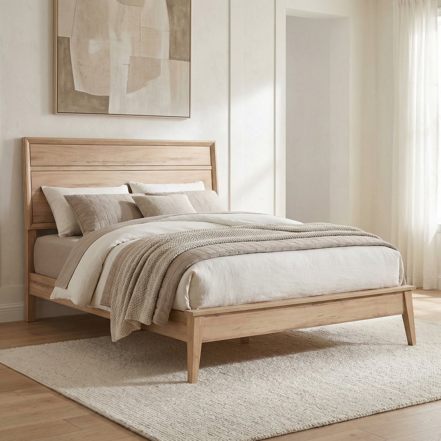 Maren Oak Platform Bed, Queen