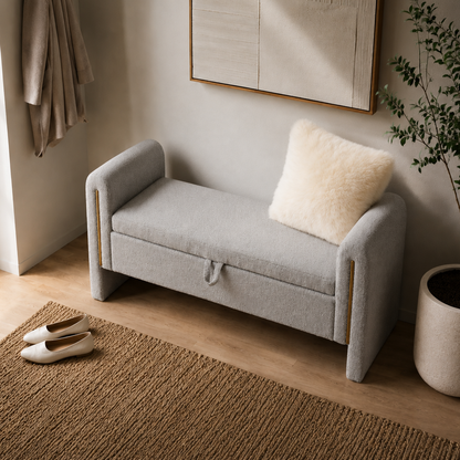 Marlowe Teddy Storage Bench, Grey