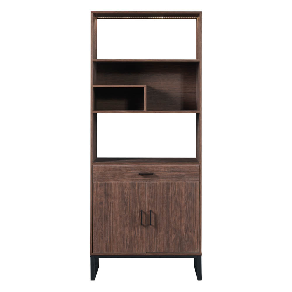 Modern Walnut Shelf With Led Strip Lights