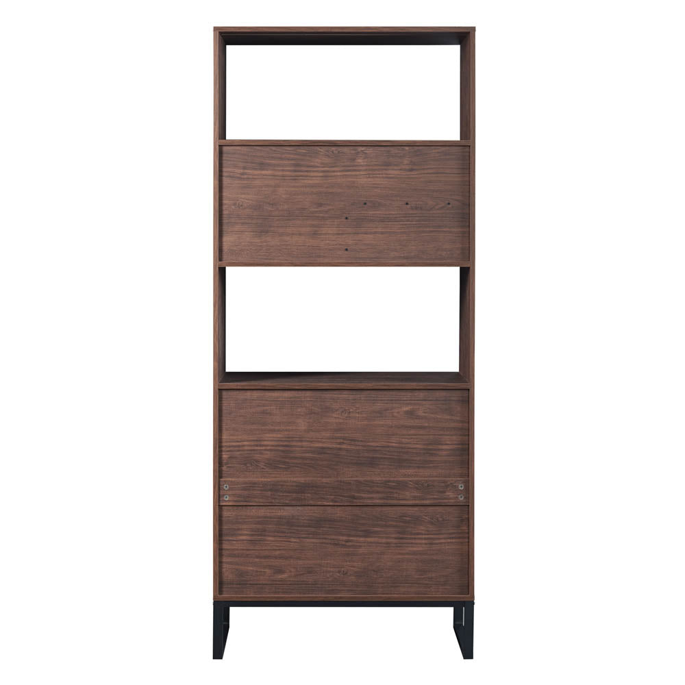 Modern Walnut Shelf With Led Strip Lights