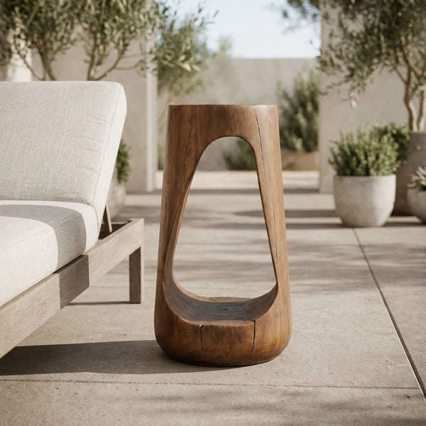 Nero Sculpted Pedestal Side Table