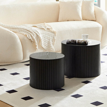 Nested Coffee Table Set of 2, Black
