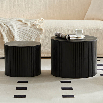 Nested Coffee Table Set of 2, Black