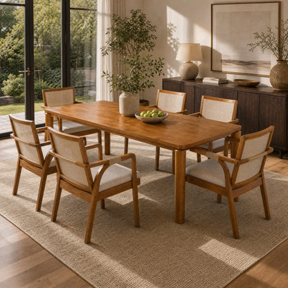 Nolan Walnut Dining Set – 7 Piece