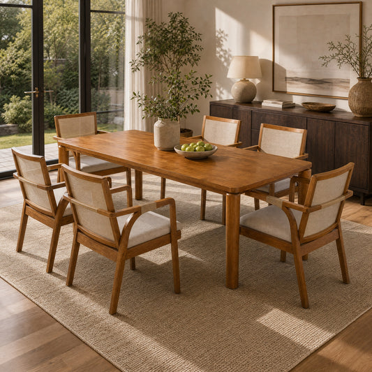 Nolan Walnut Dining Set – 7 Piece