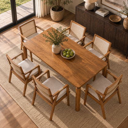 Nolan Walnut Dining Set – 7 Piece