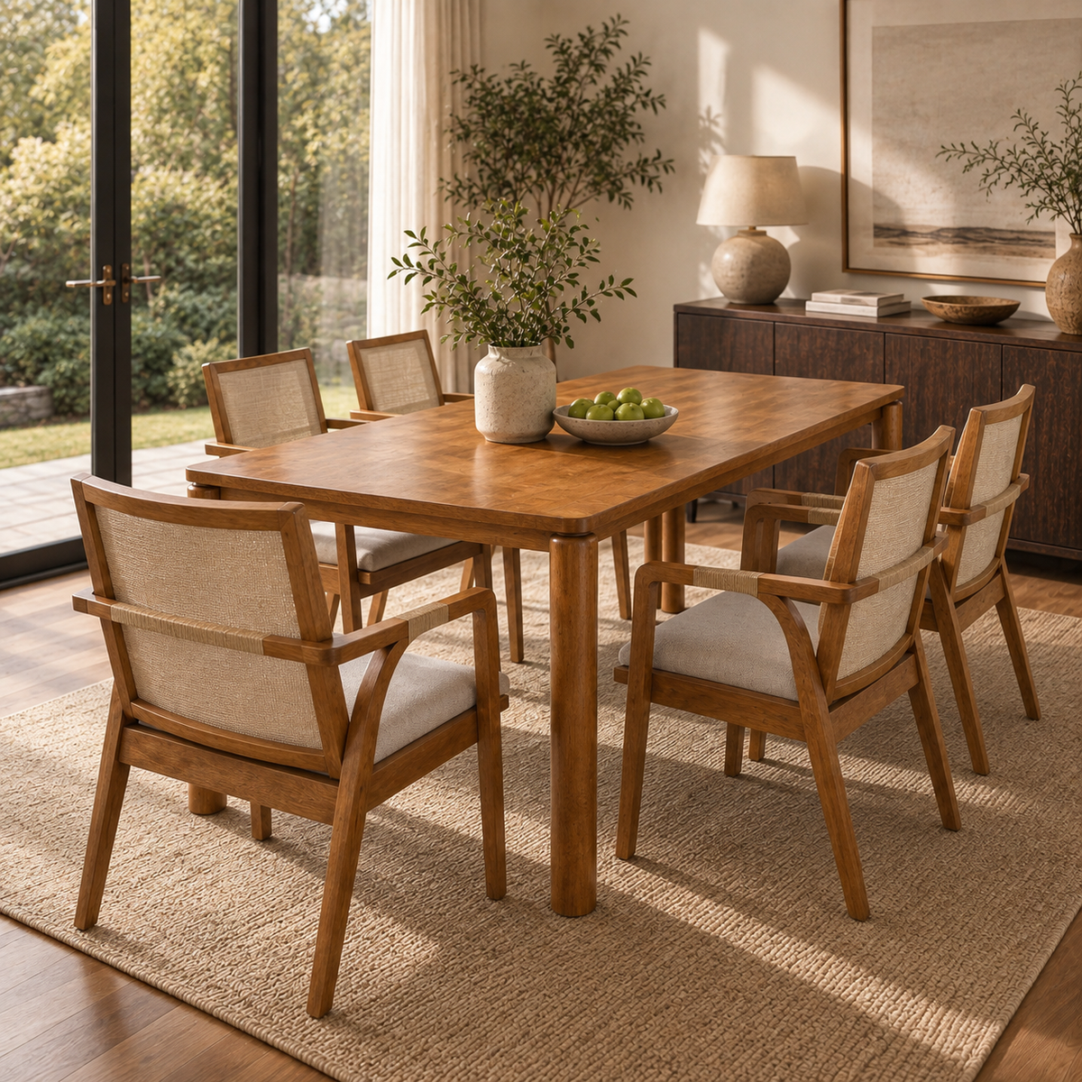 Nolan Walnut Dining Set – 7 Piece