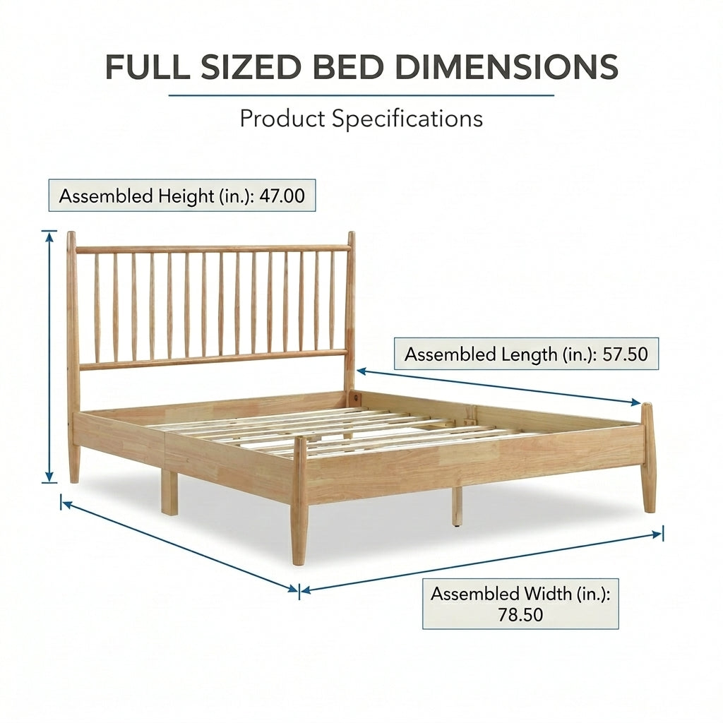 Noma Natural Spindle Full Bed Frame