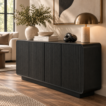 Orson Fluted Black Sideboard