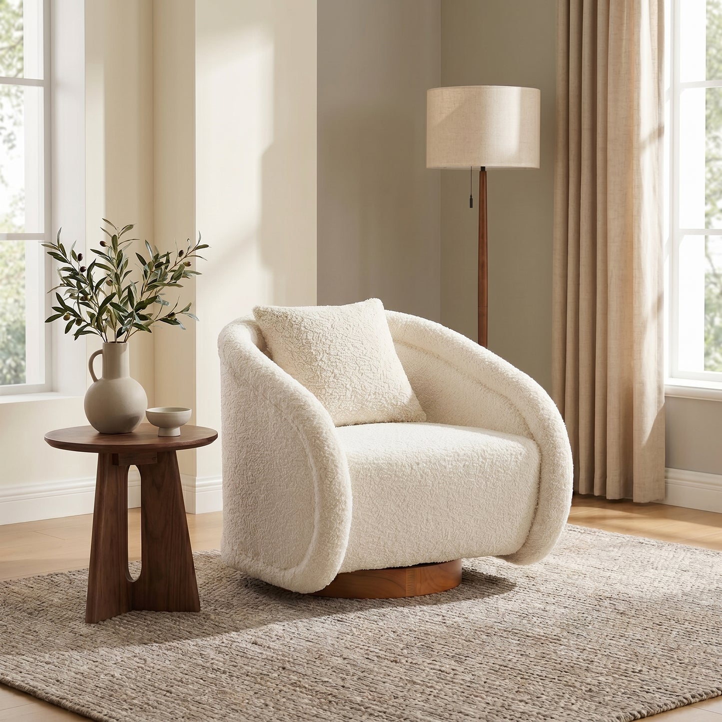 Rem Bouclé Swivel Chair