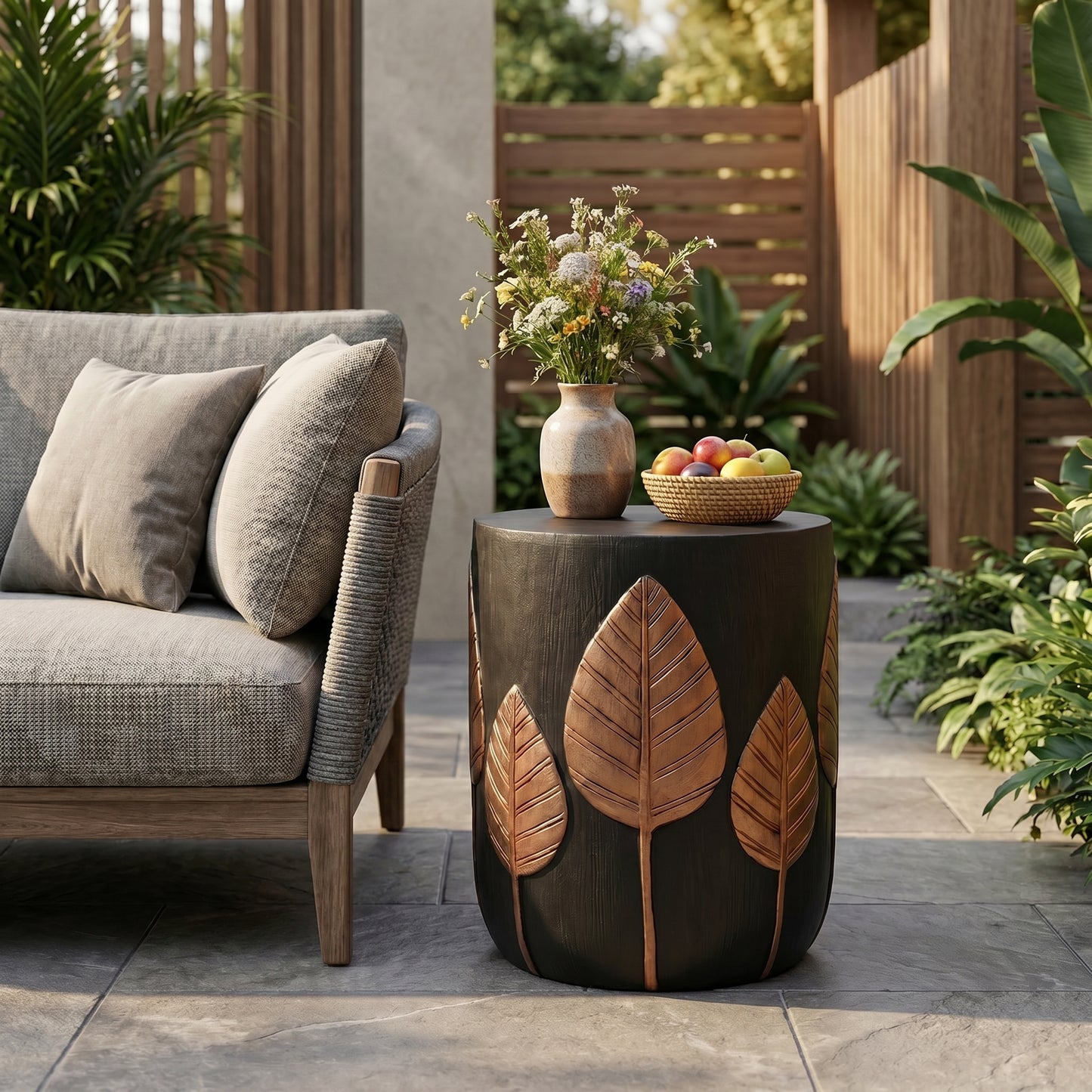 Solis Leaf Outdoor Side Table