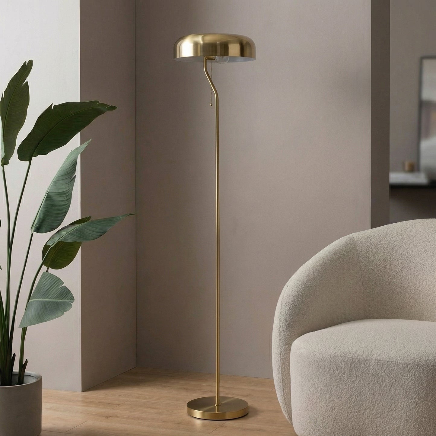 Spectra Brass Dome Floor Lamp
