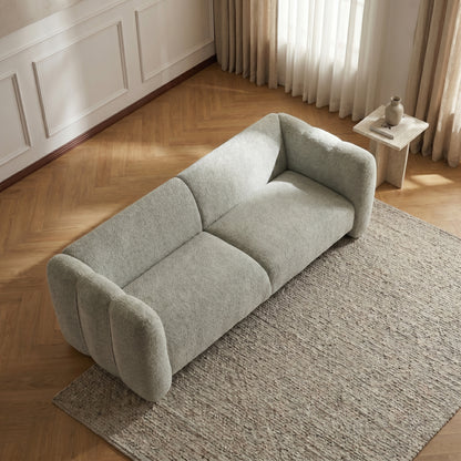 Tonson Sculptural Bouclé Sofa, Light Green