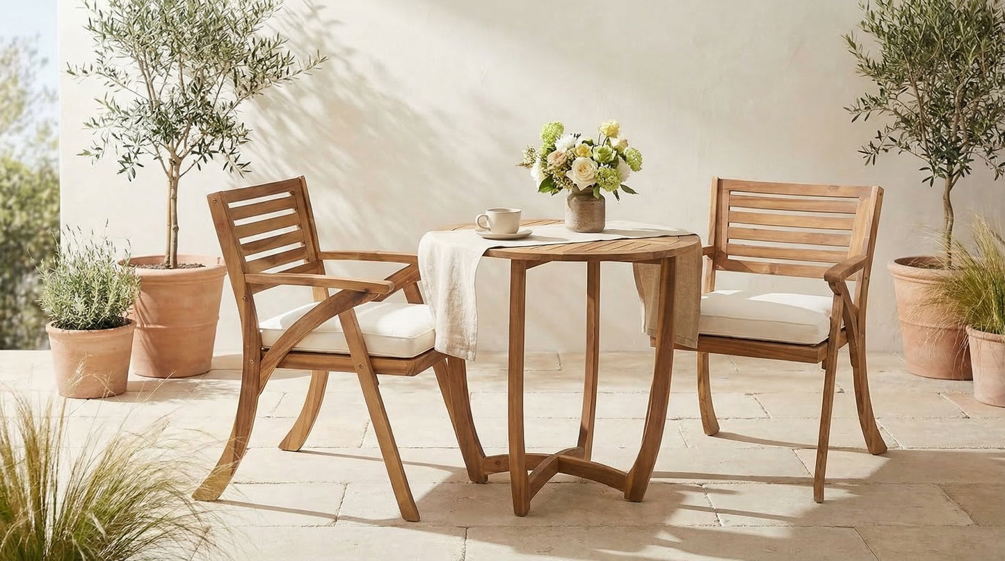 Toulon Acacia Outdoor Bistro, 3-Piece Set