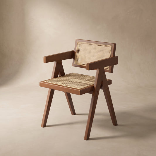 Varenne Cane-Back Walnut Dining Armchair