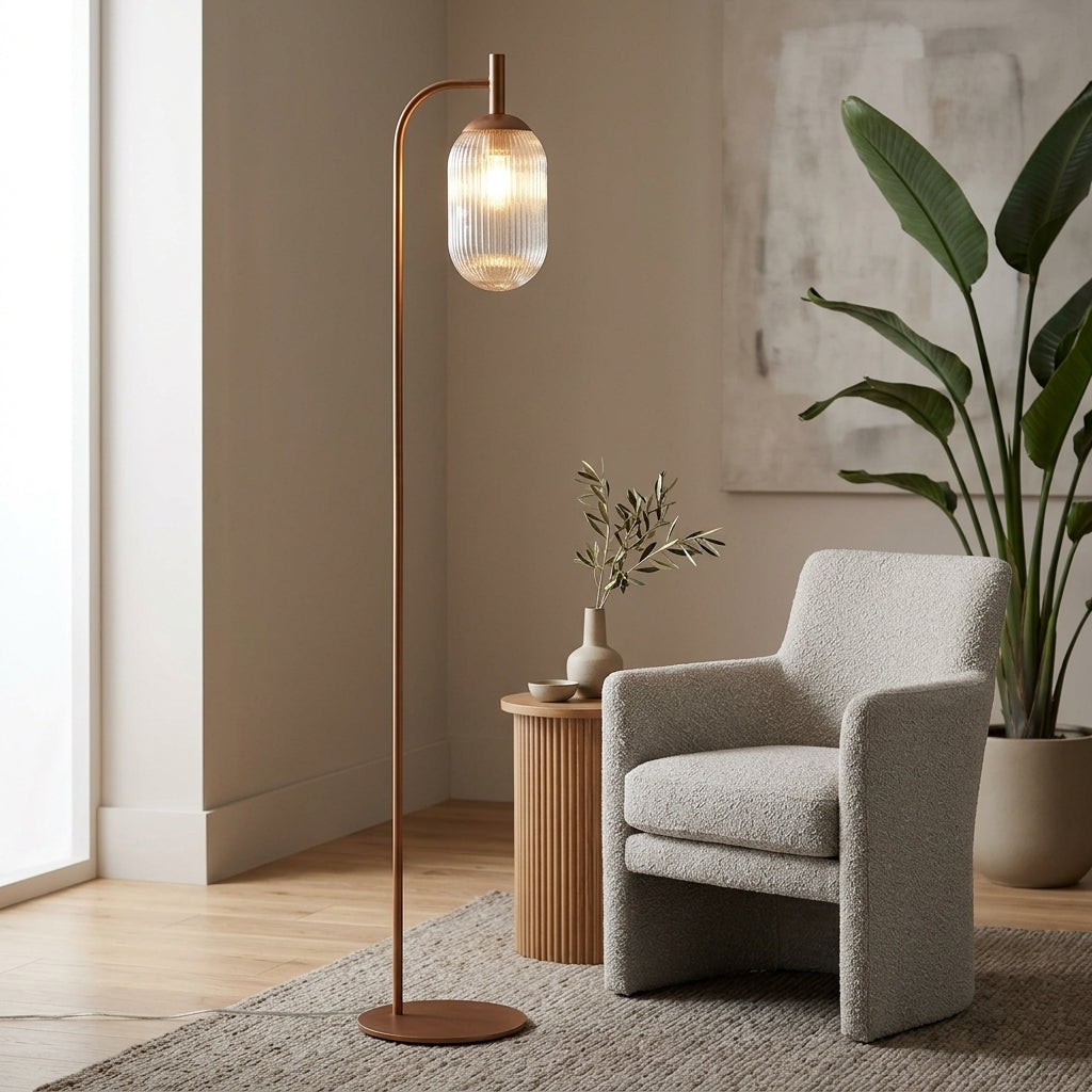 Vela Glass Globe Floor Lamp