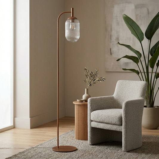 Vela Glass Globe Floor Lamp