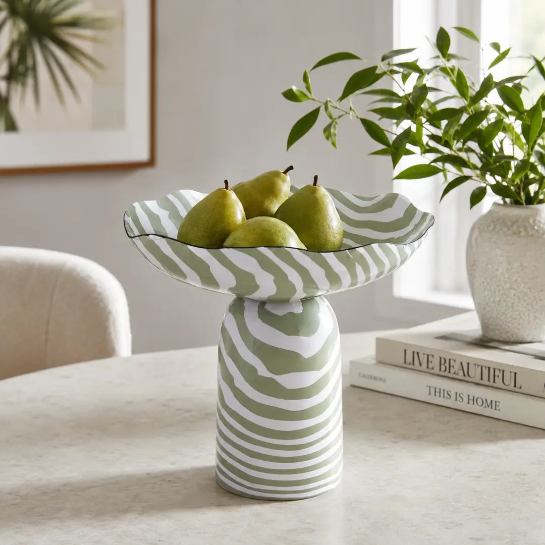 Verde Ripple Pedestal Bowl