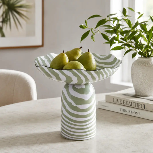 Verde Ripple Pedestal Bowl