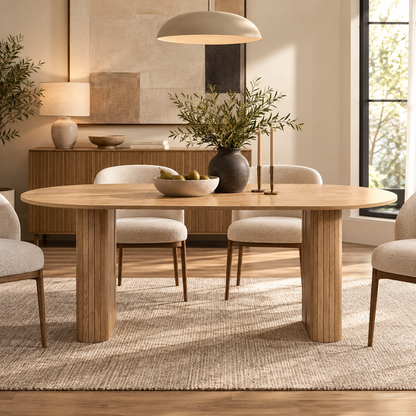 Waverly Oval Dining Table, Natural Oak