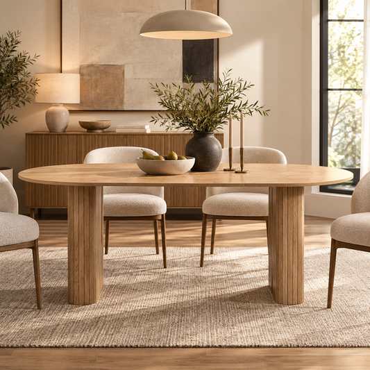 Waverly Oval Dining Table, Natural Oak