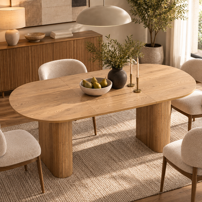 Waverly Oval Dining Table, Natural Oak