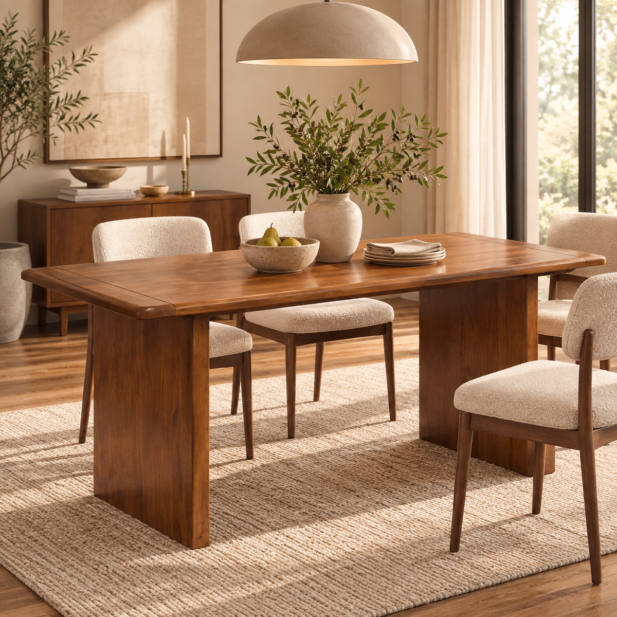 Weston Solid Wood Dining Table, Walnut