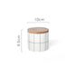 White Ceramic Container With Smooth Wooden Cover