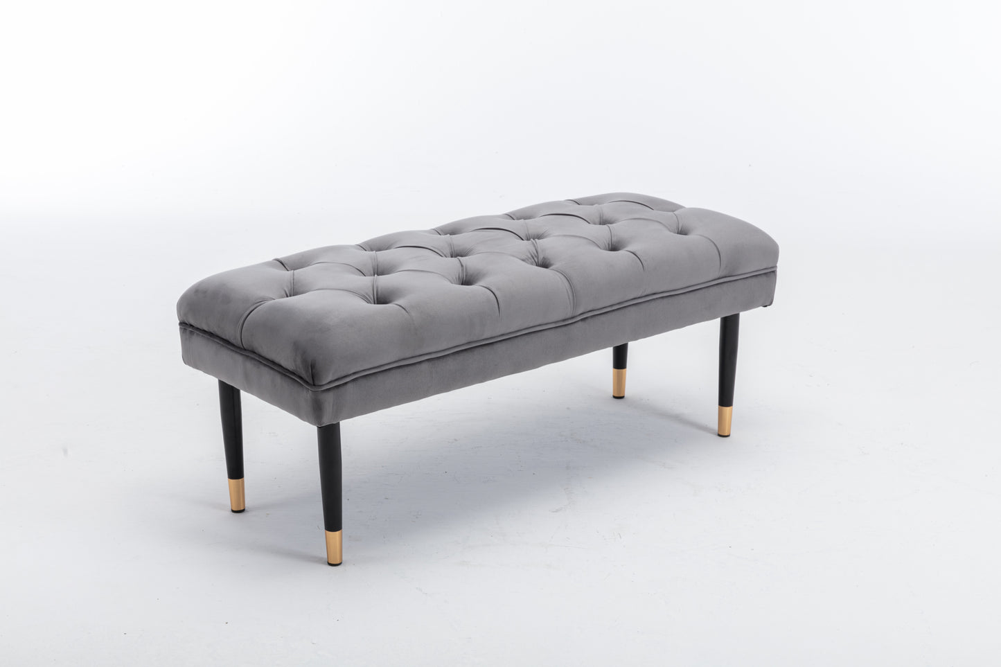 Tufted Modern Faux Velvet Bench