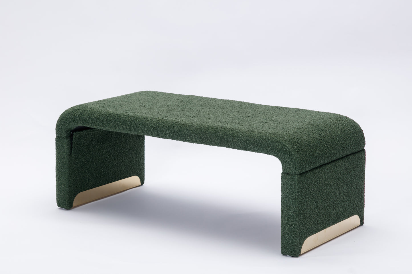 Pierre Boucle Fabric Bench, Green