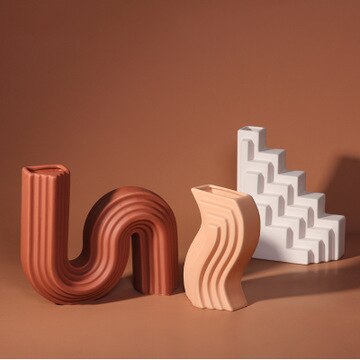 Abstract Neutral Ceramic Vases