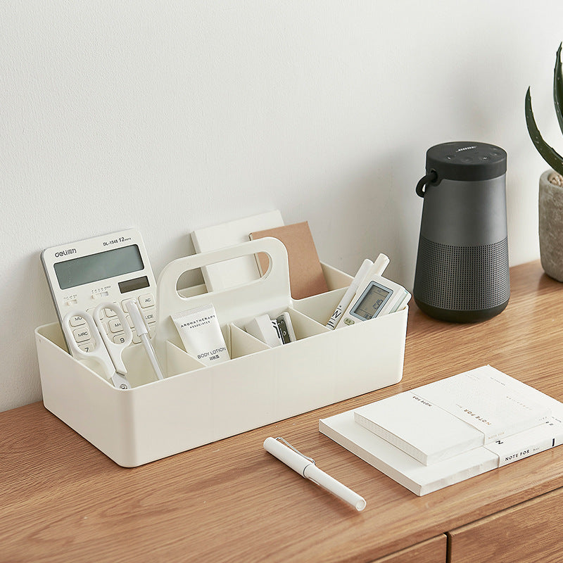 White Storage Caddy With Adjustable Storage