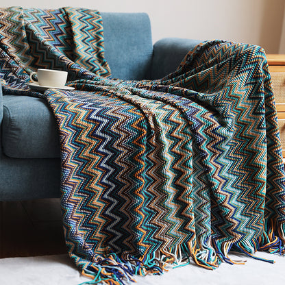 Bohemian Knit Throw Blanket