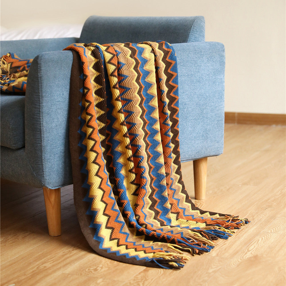 Bohemian Knit Throw Blanket