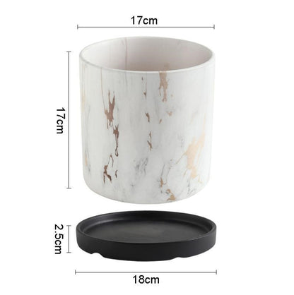 Ceramic Marble Print Plant Pot, Small