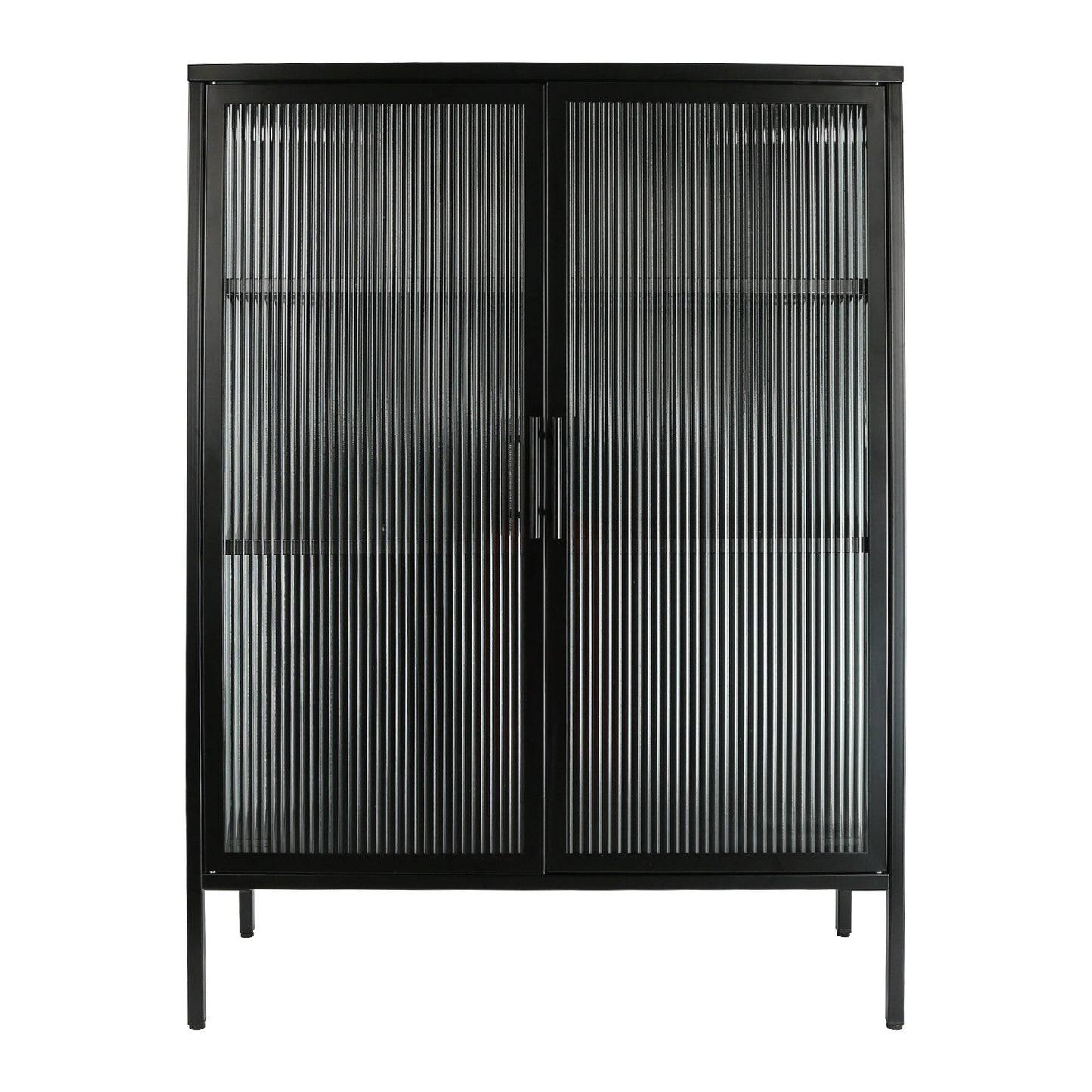Kori Two Door Black Storage Cabinet, 48"