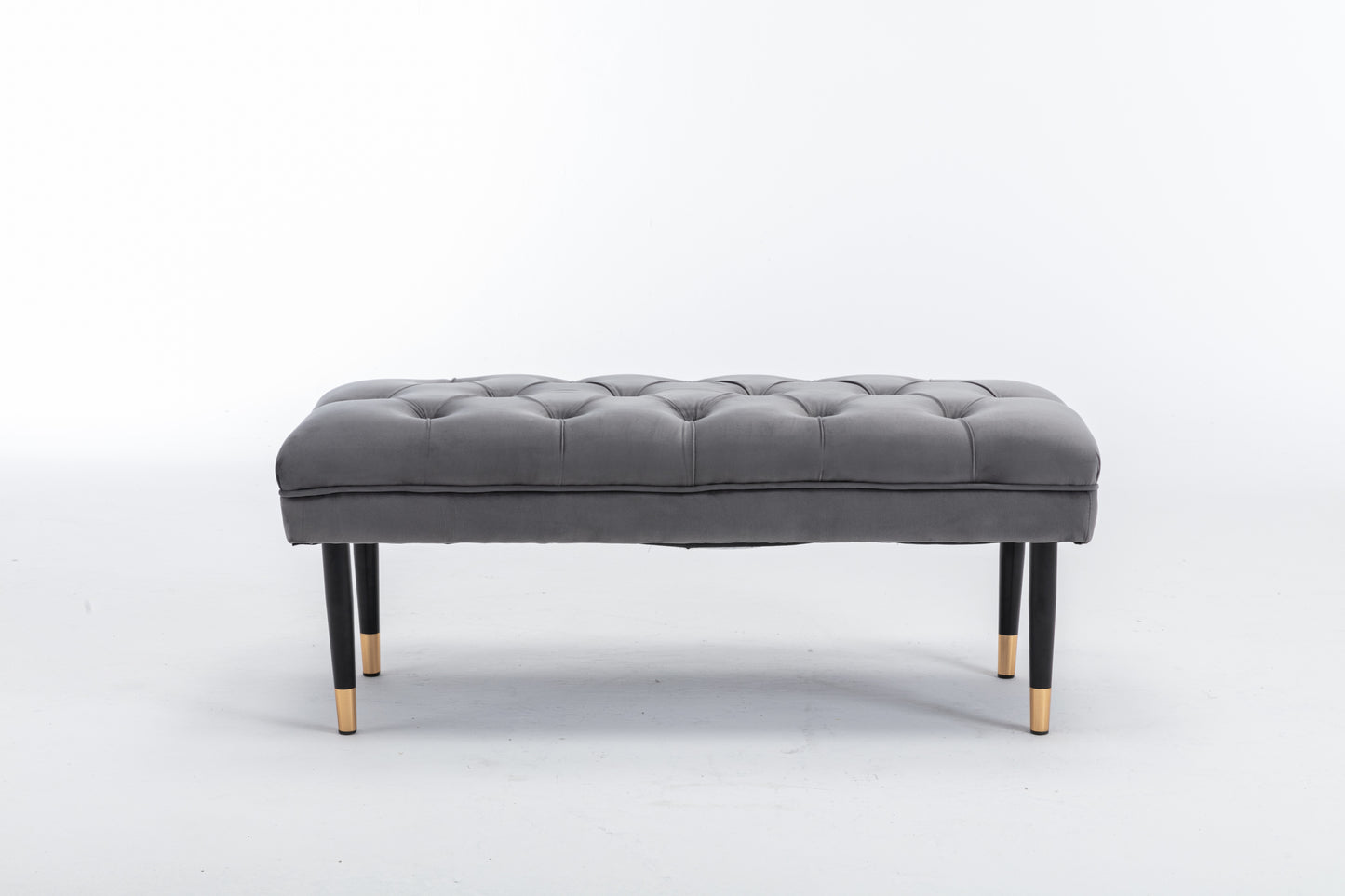 Tufted Modern Faux Velvet Bench