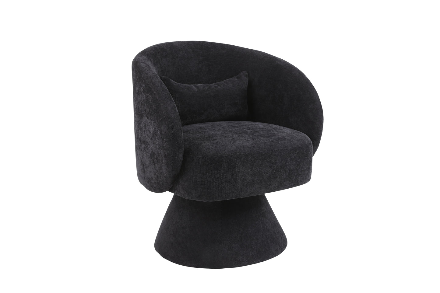 Swivel Barrel Armchair, Black