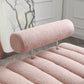 Channel Upholstered Faux Sherpa Bench