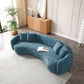 Blue Boucle Curved Sofa, 102''