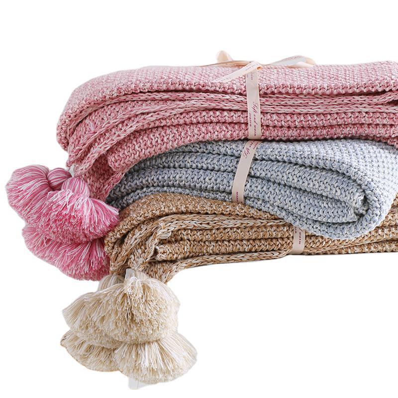 Cotton Knitted Throw Blanket
