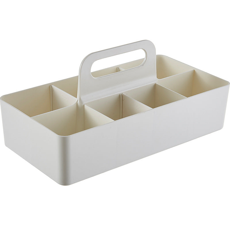 White Storage Caddy With Adjustable Storage